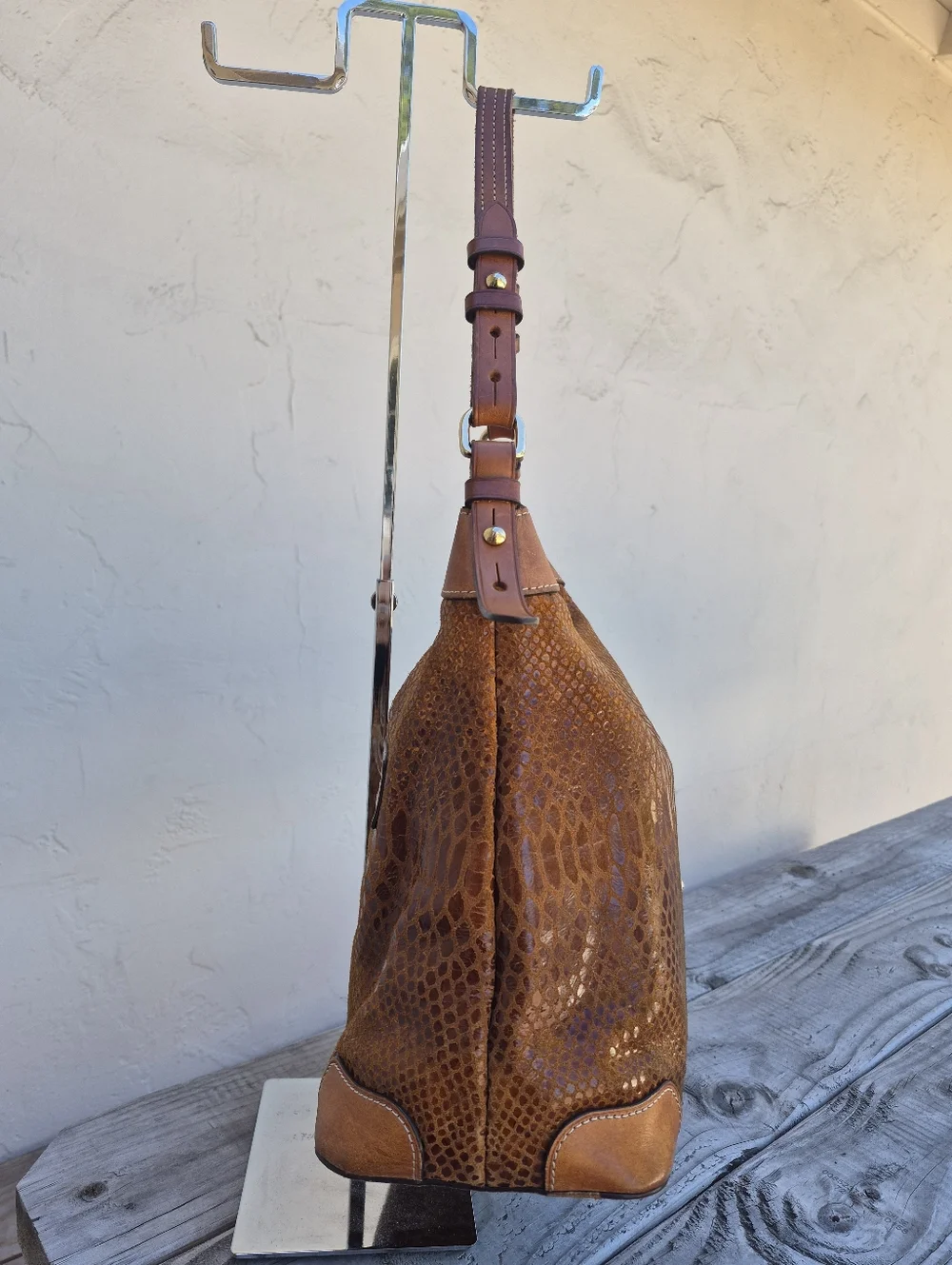 Dooney & Bourke Erica Snakeskin Hobo Shoulder Bag - Picture 7 of 14